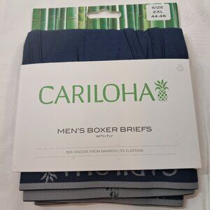 NEW Cariloha Boxer Briefs with fly men's sz XXL 2xl 44-46 navy blue 95% Bamboo